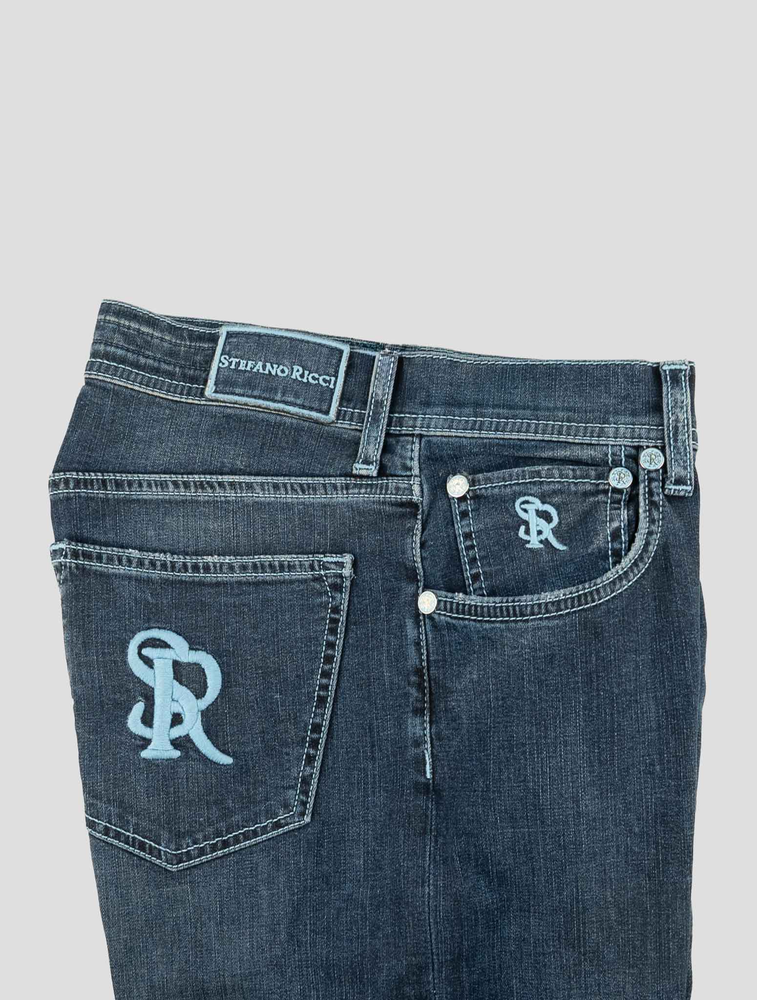 Stefano Ricci Blue Cotton Jeans (T01901RT) - View 3
