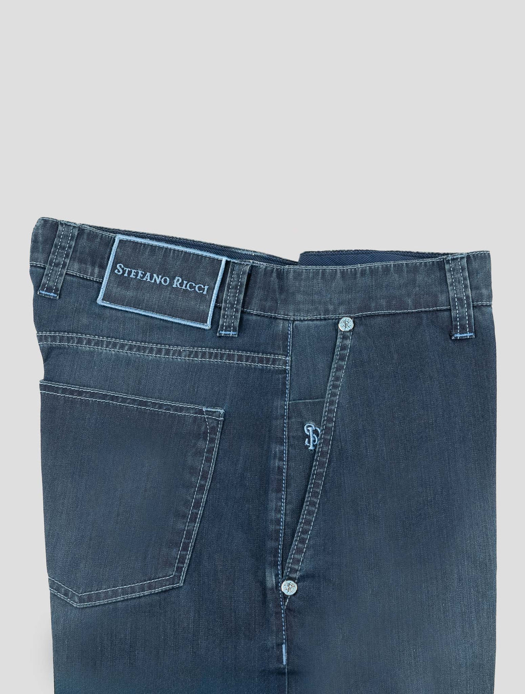 Stefano Ricci Blue Cotton Jeans (T1A1SM2) - View 3