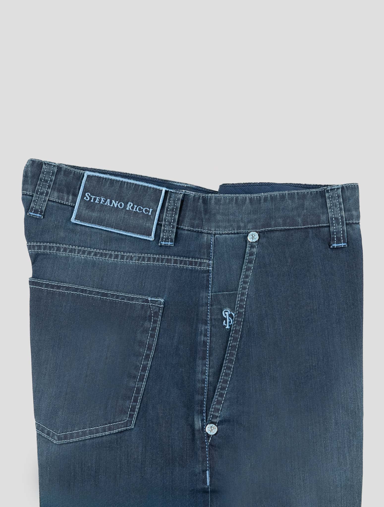 Stefano Ricci Blue Cotton Jeans (T1A1SM2) - View 3