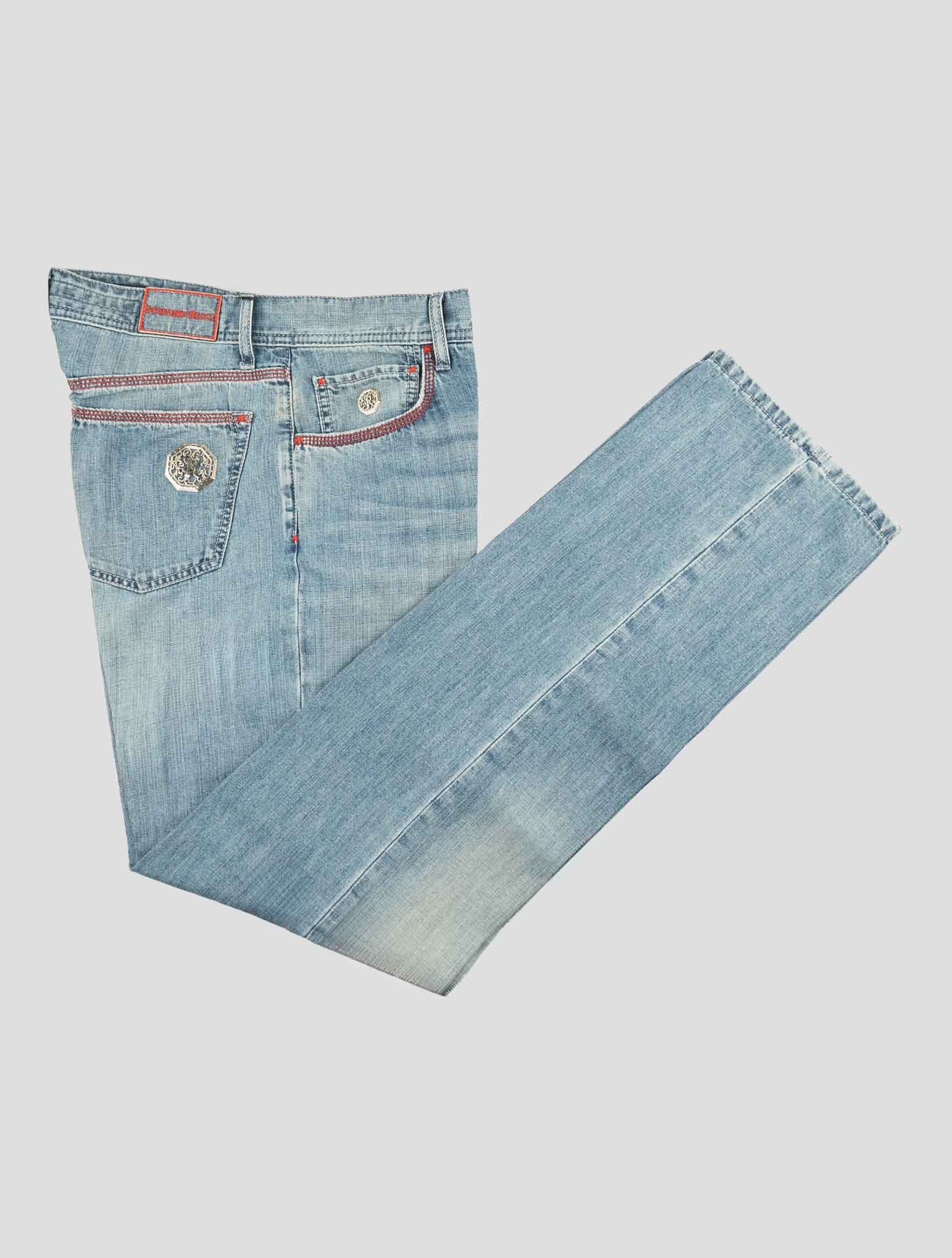 Stefano Ricci Light Blue Cotton-Linen Jeans (T01901LBD0) - View 1