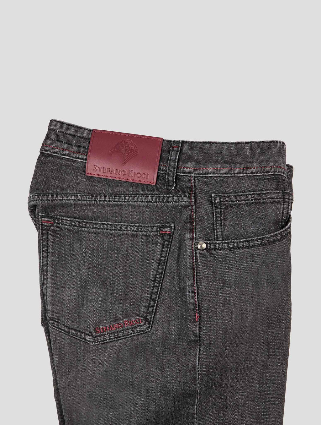 Stefano Ricci Gray Cashmere-Blend Jeans - View 3