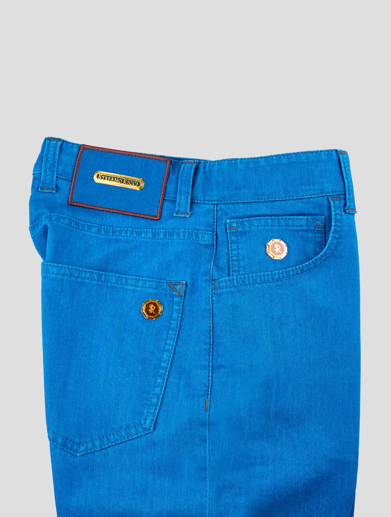 Stefano Ricci Blue Cotton Jeans (MFT71S1010) - View 3