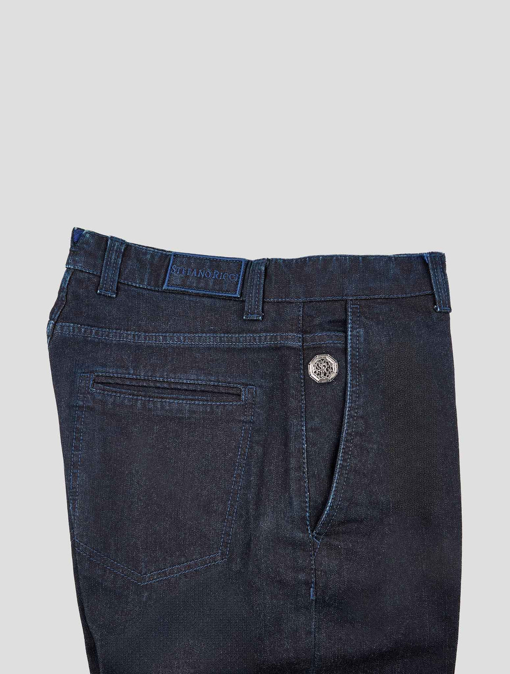 Stefano Ricci Dark Blue Cotton Jeans (T1A1FIL1) - View 3