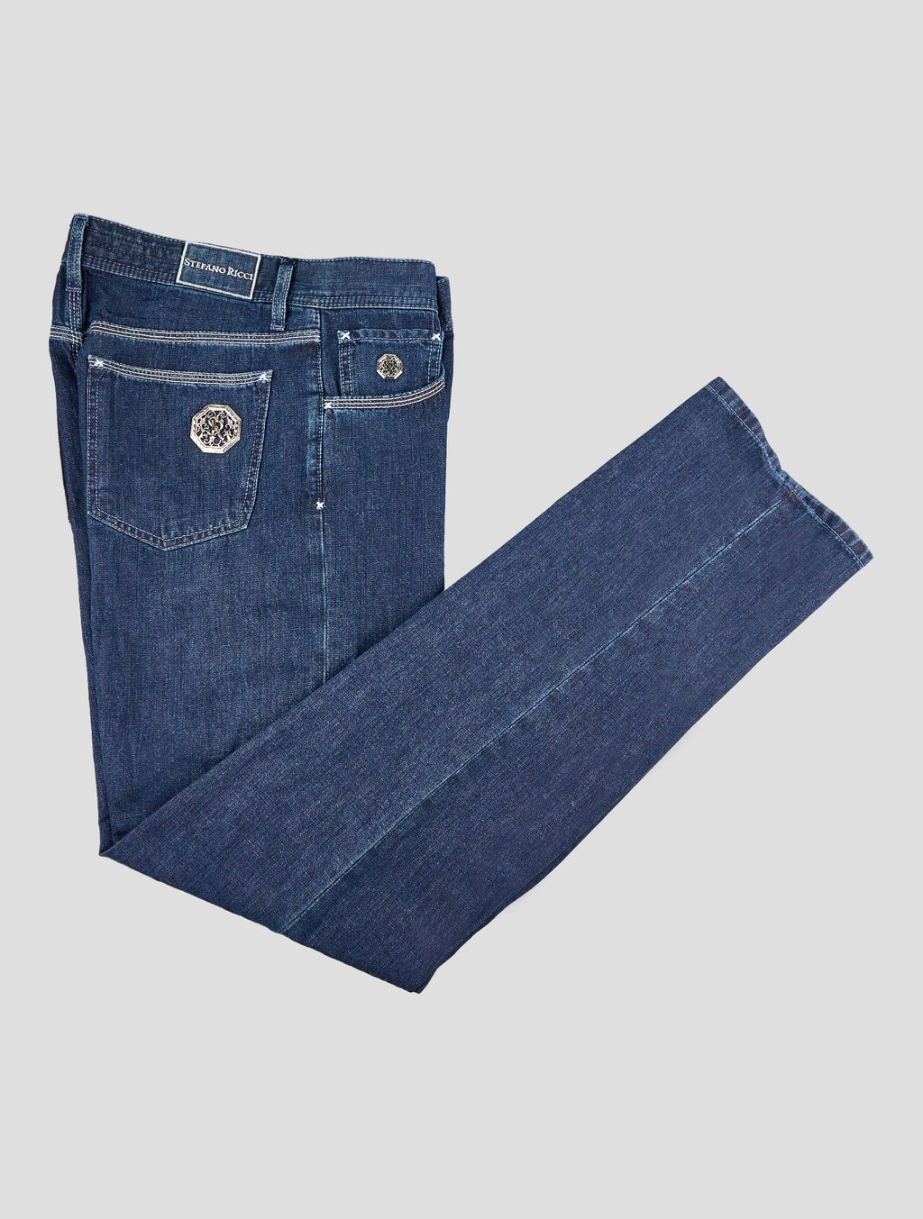 Stefano Ricci Blue Cotton-Linen Pants (T01901LBD00) - View 1