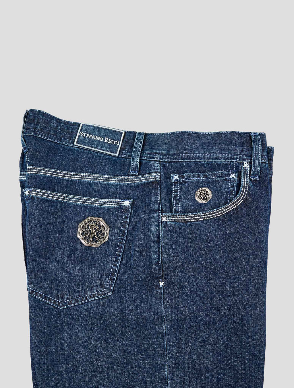 Stefano Ricci Blue Cotton-Linen Pants (T01901LBD00) - View 3