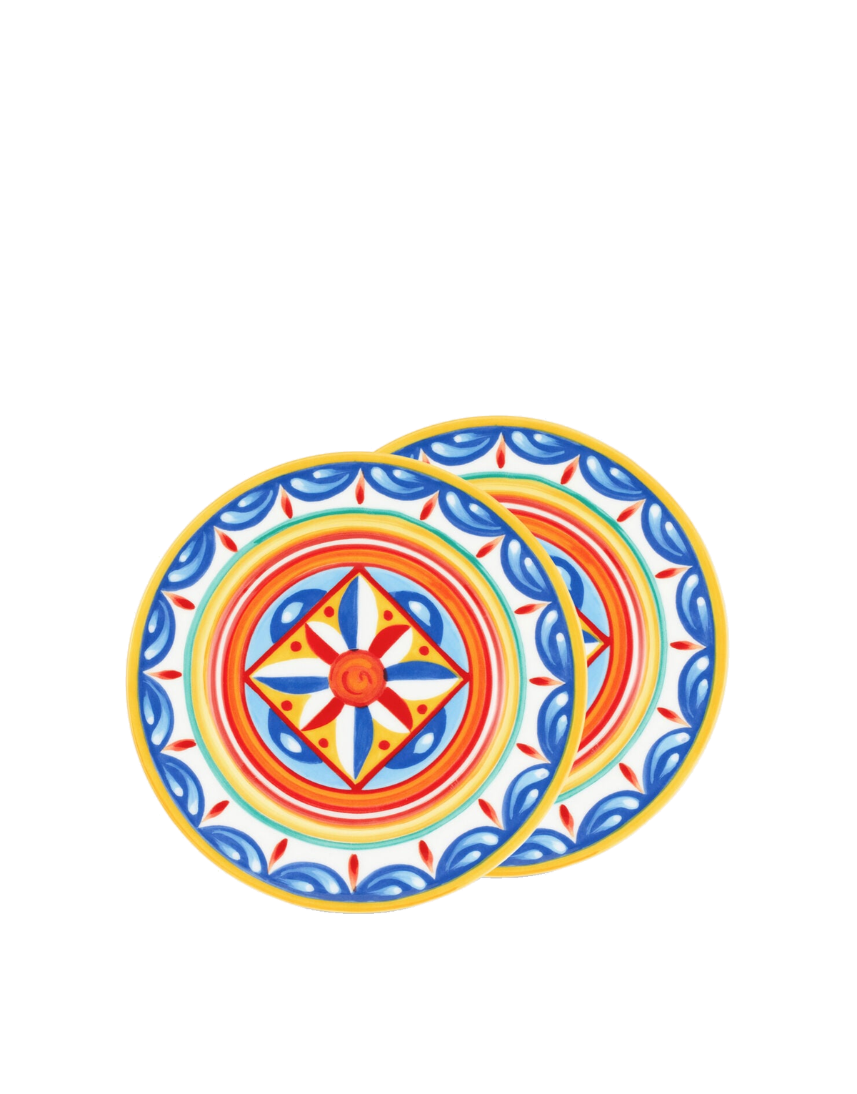 Dolce&Gabbana Casa Carretto Siciliano Set of 2 Fine Porcelain Bread Plates - 18 cm