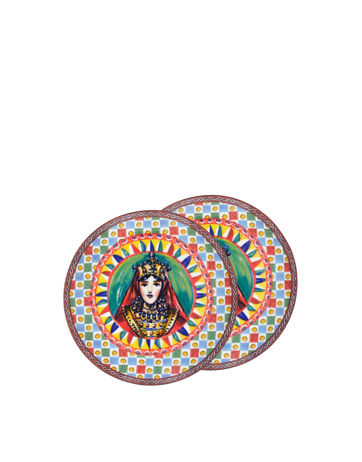 Dolce&Gabbana Casa Carretto Siciliano Set of 2 Porcelain Bread Plates - 17 cm