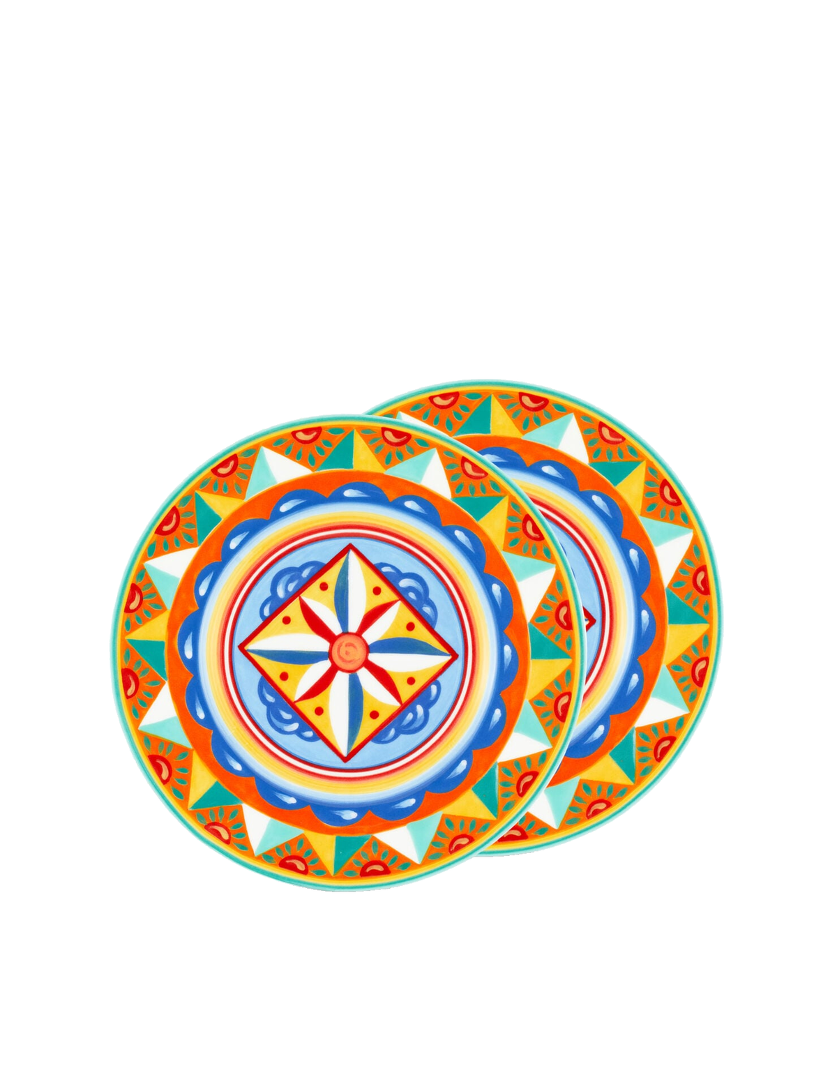Dolce&Gabbana Casa Carretto Siciliano Set of 2 Fine Porcelain Dessert Plates - 22 cm