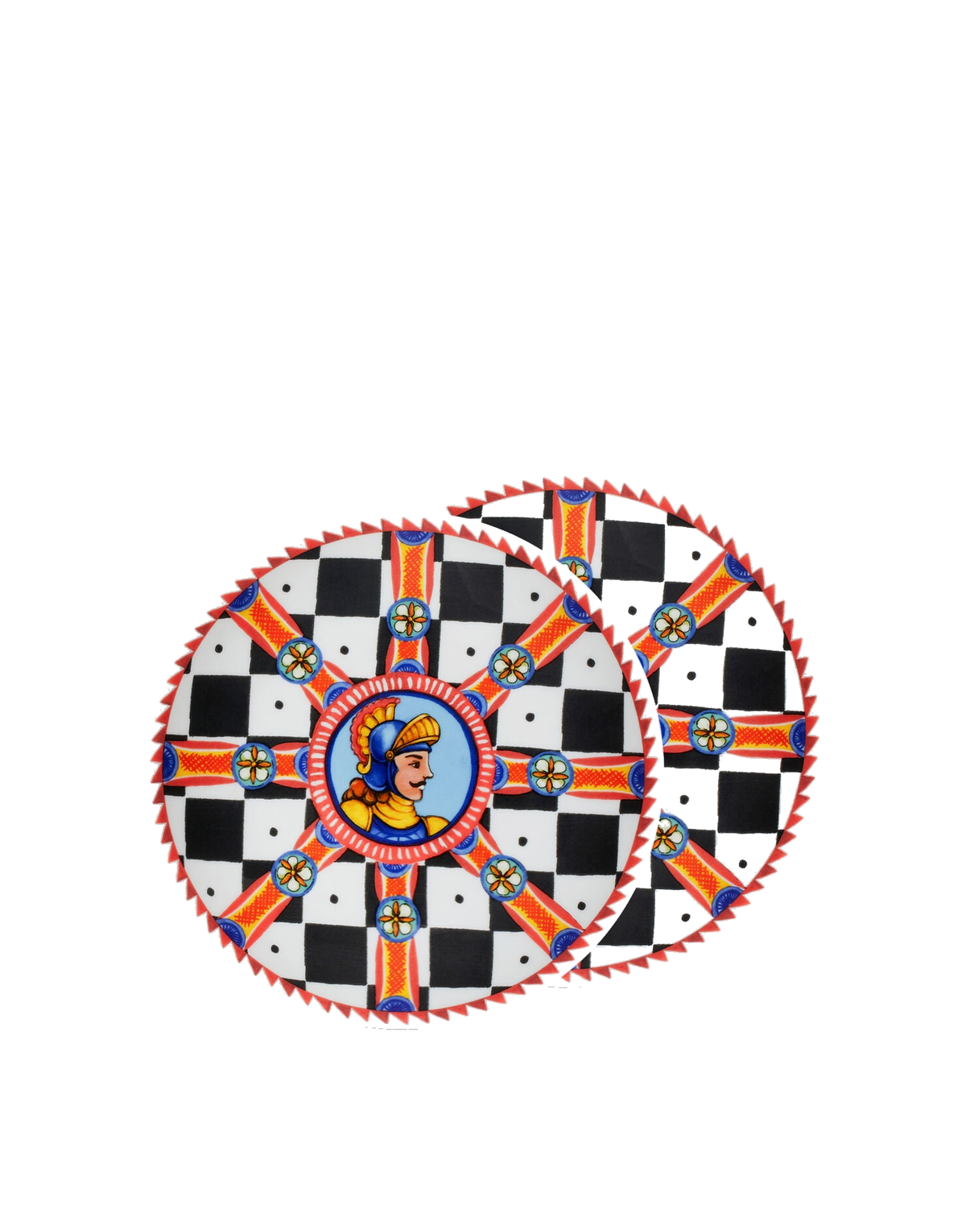 Dolce&Gabbana Casa Carretto Siciliano Set of 2 Porcelain Dessert Plates - 19 cm