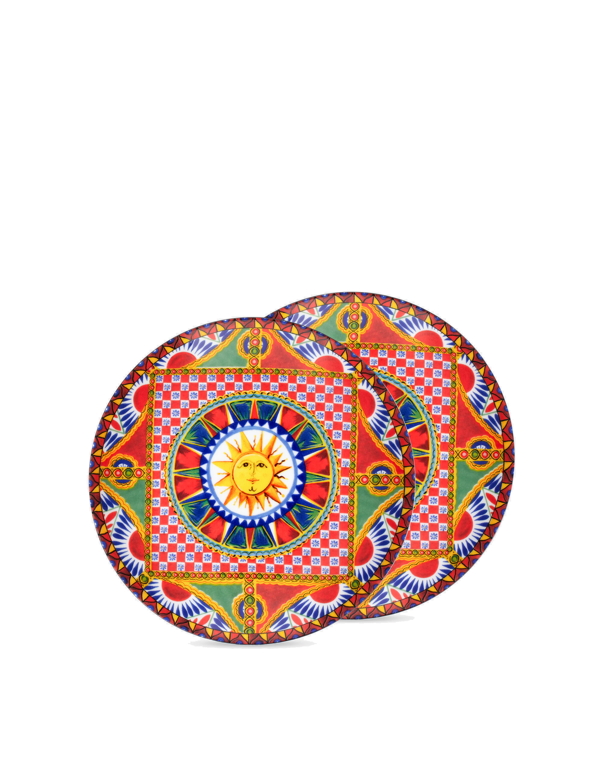 Dolce&Gabbana Casa Carretto Siciliano Set of 2 Porcelain Dessert Plates - 19 cm