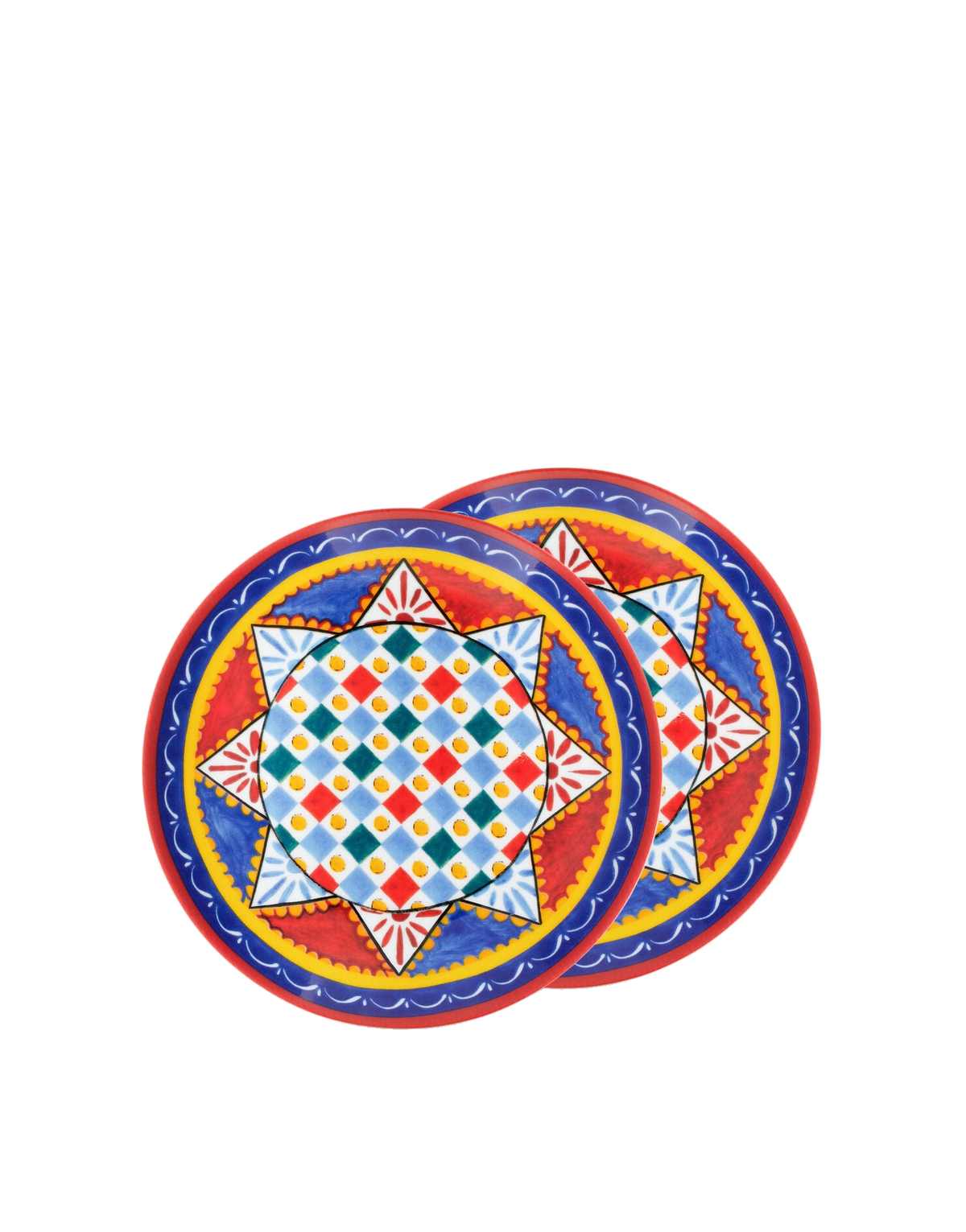 Dolce&Gabbana Casa Carretto Siciliano Set of 2 Porcelain Dessert Plates - 19 cm