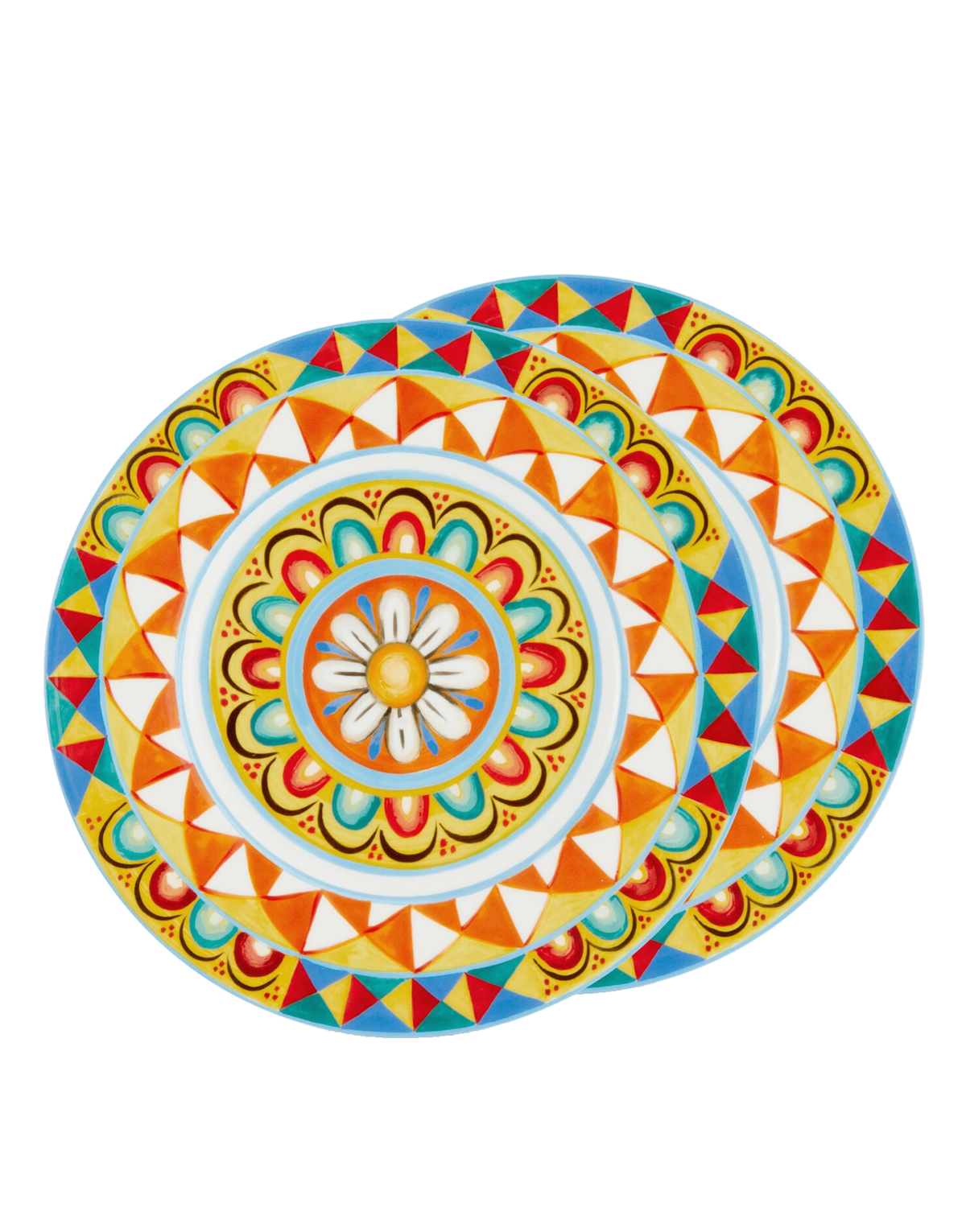 Dolce&Gabbana Casa Carretto Siciliano Set of 2 Fine Porcelain Dinner Plates - 28 cm