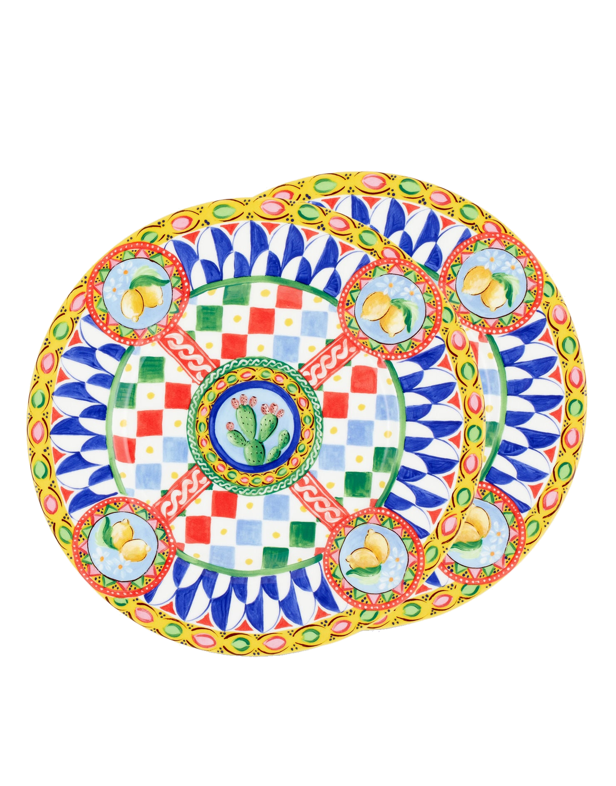Dolce&Gabbana Casa Carretto Siciliano Set of 2 Fine Porcelain Dinner Plates - 28 cm