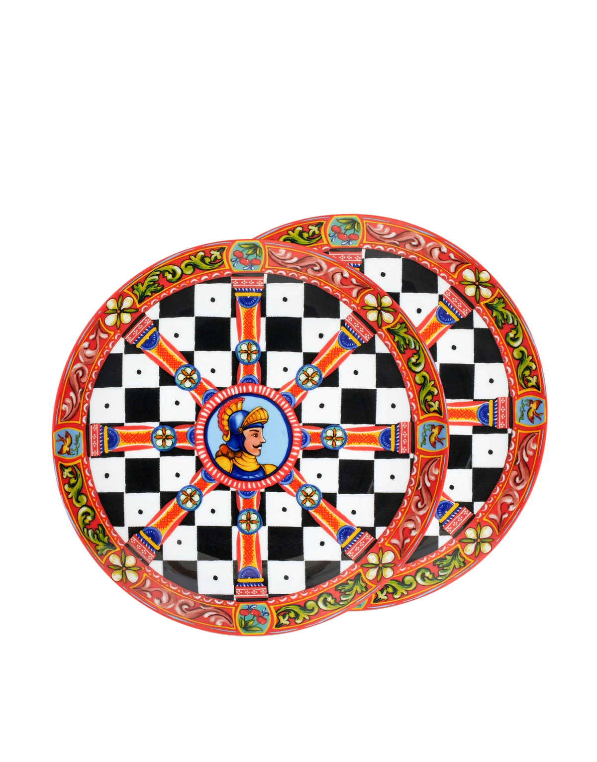 Dolce&Gabbana Casa Carretto Siciliano Set of 2 Porcelain Dinner Plates - 26 cm
