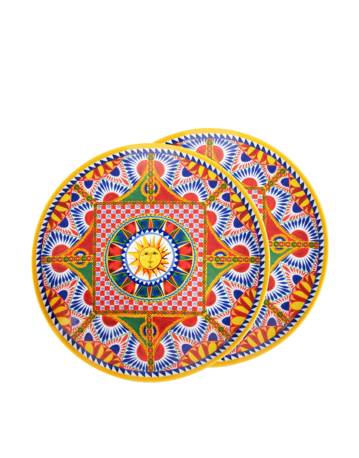 Dolce&Gabbana Casa Carretto Siciliano Set of 2 Porcelain Dinner Plates - 26 cm