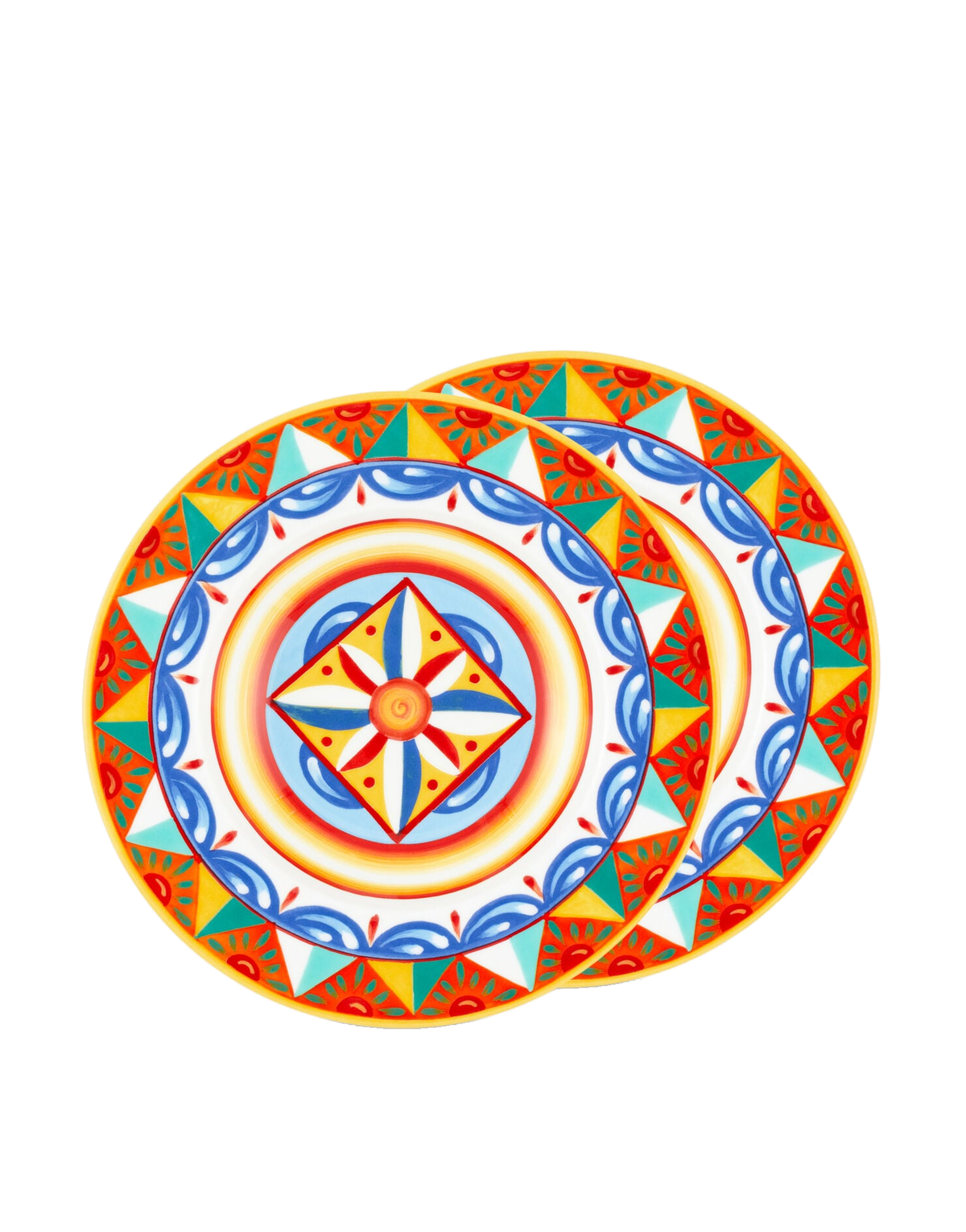 Dolce&Gabbana Casa Carretto Siciliano Set of 2 Fine Porcelain Soup Plates - 25 cm