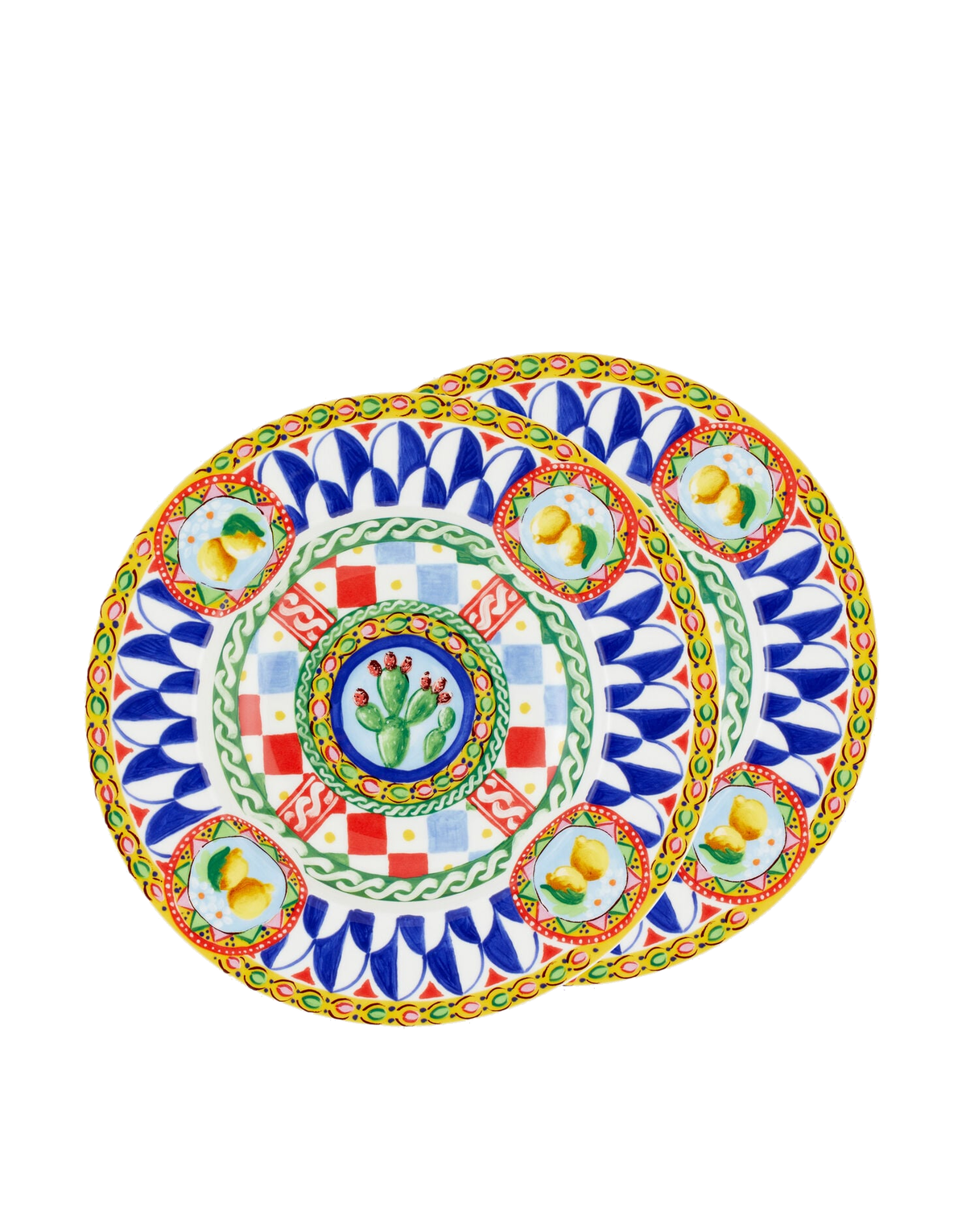 Dolce&Gabbana Casa Carretto Siciliano Set of 2 Fine Porcelain Soup Plates - 25 cm