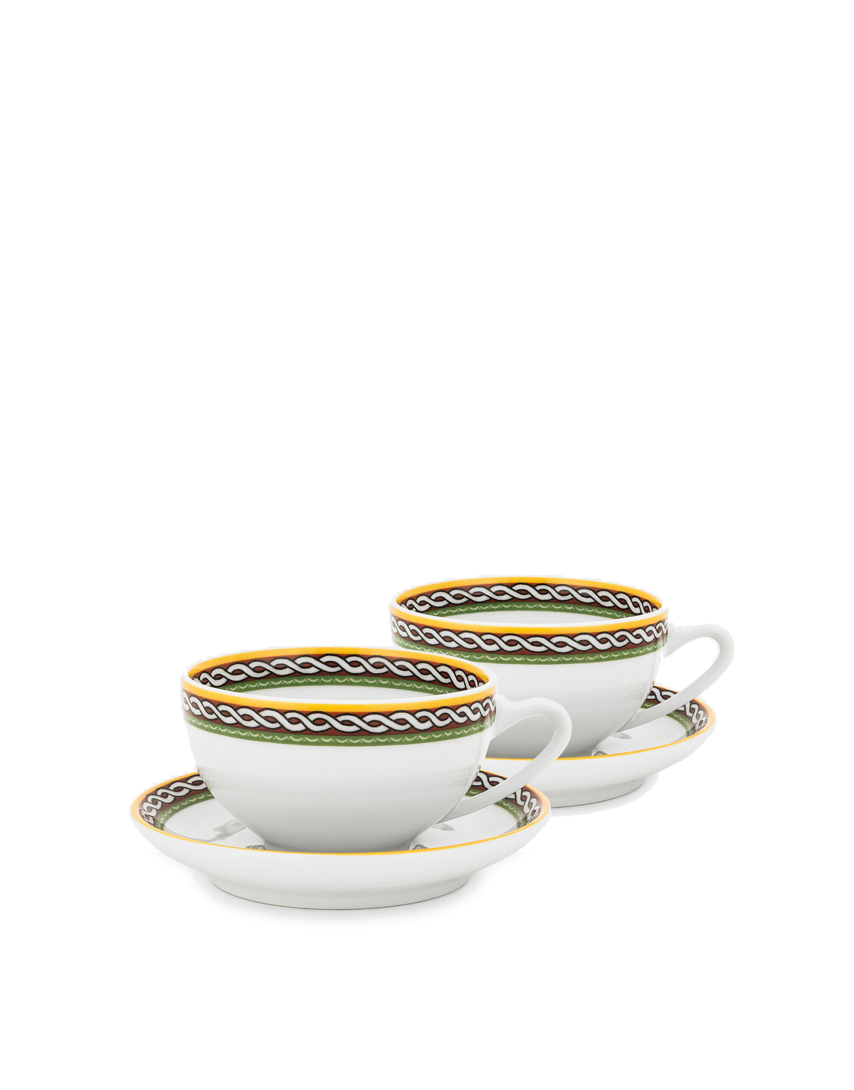 Dolce&Gabbana Casa Carretto Siciliano Set of 2 Teacups and Saucers - 5.5 cm