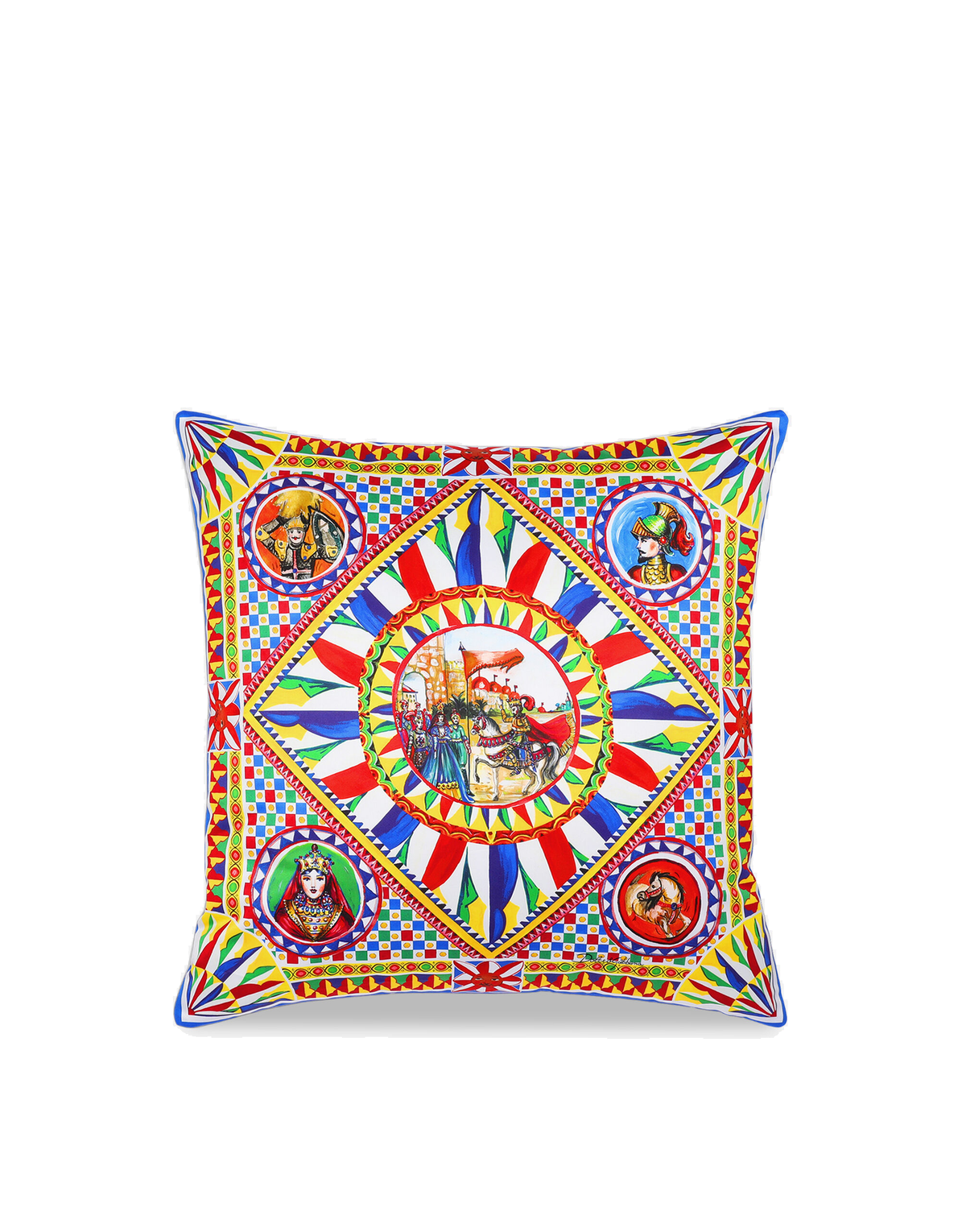 Dolce&Gabbana Casa Carretto Siciliano Cotton Duchesse Cushion - 60 x 60 cm