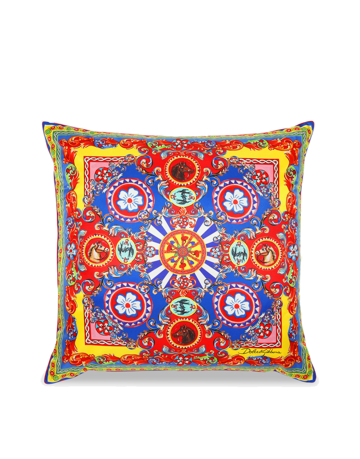 Dolce&Gabbana Casa Carretto Siciliano Cotton Duchesse Cushion - 75 x 75 cm