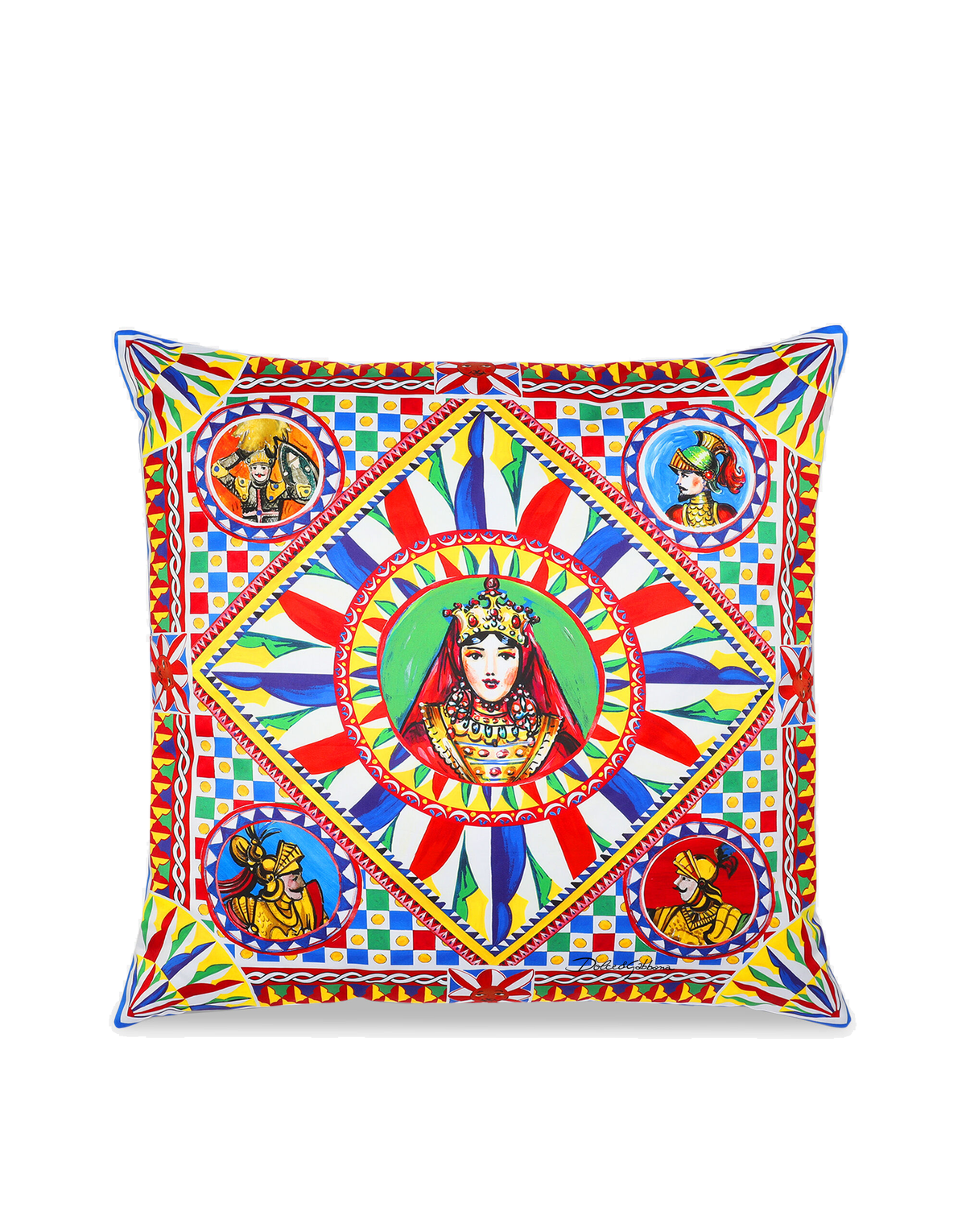 Dolce&Gabbana Casa Carretto Siciliano Cotton Duchesse Cushion - 75 x 75 cm