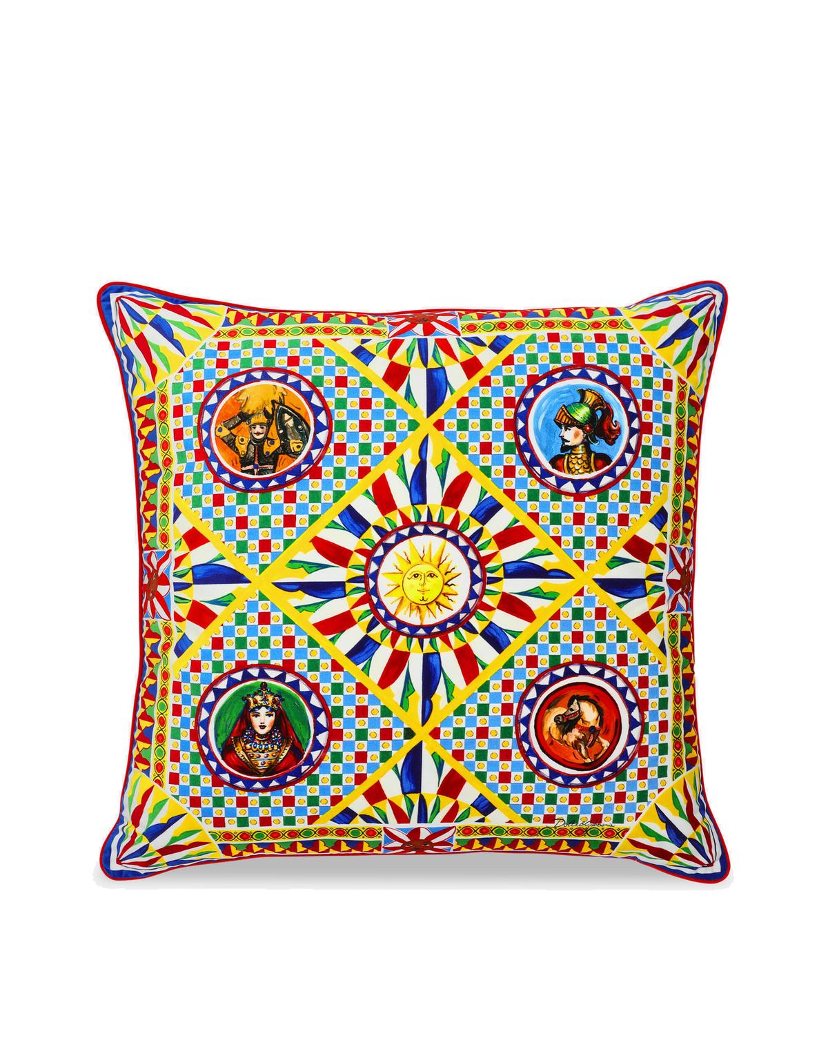 Dolce&Gabbana Casa Carretto Siciliano Velvet Cushion - 75 x 75 cm