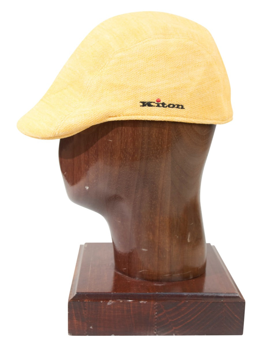 Kiton Blue Linen Flat Cap