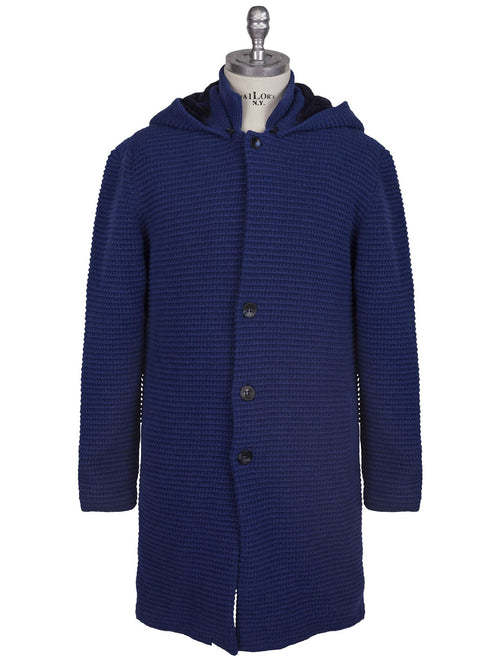 Kiton Blue Cashmere Mink Fur Coat Cardigan