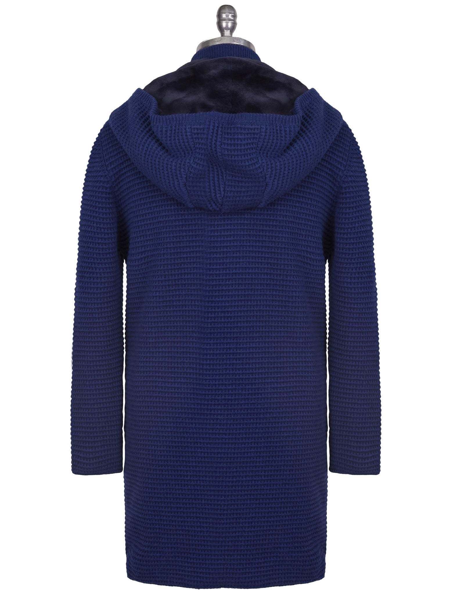 Kiton Blue Cashmere Mink Fur Coat Cardigan - view 3