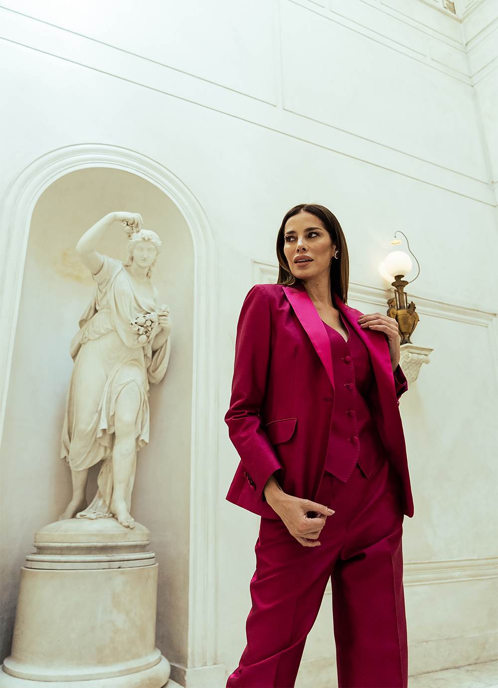 Kiton Fuchsia Silk Cotton Tailleur  Womens - view 2