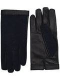 Kiton Blue Leather Cashmere Gloves