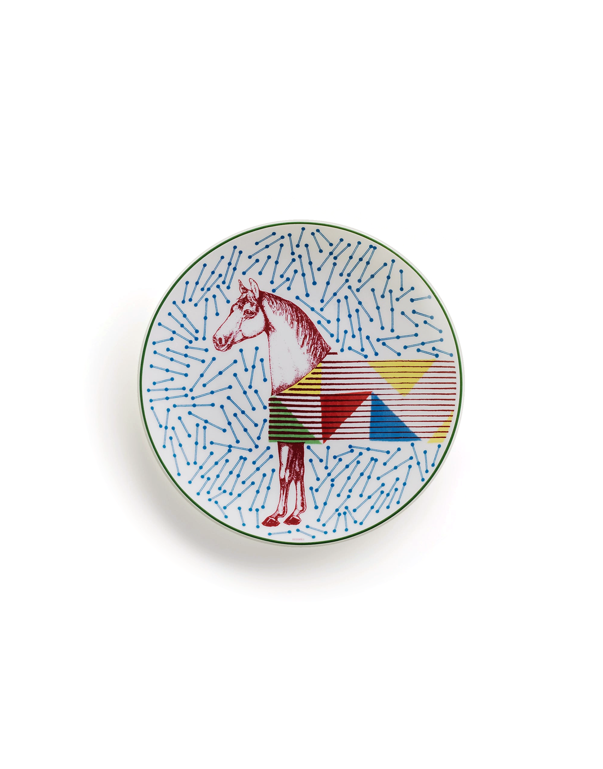 Hermès Hippomobile Dessert plate n°4 — 21 cm, white background