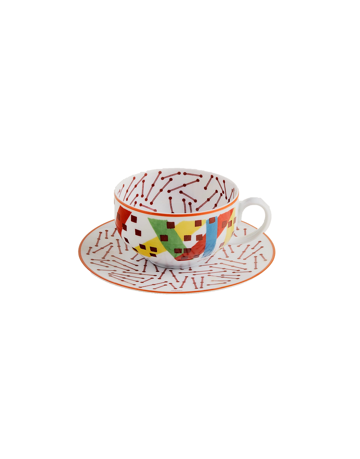 Hermès Hippomobile Tea Cup and Saucer No.1, white background