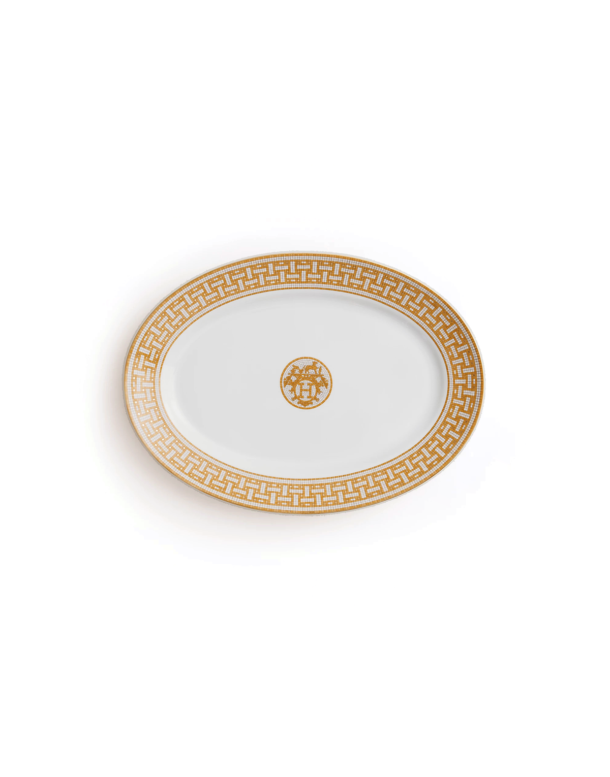 Hermès Mosaïque au 24 Gold Large Oval Platter — 42 cm