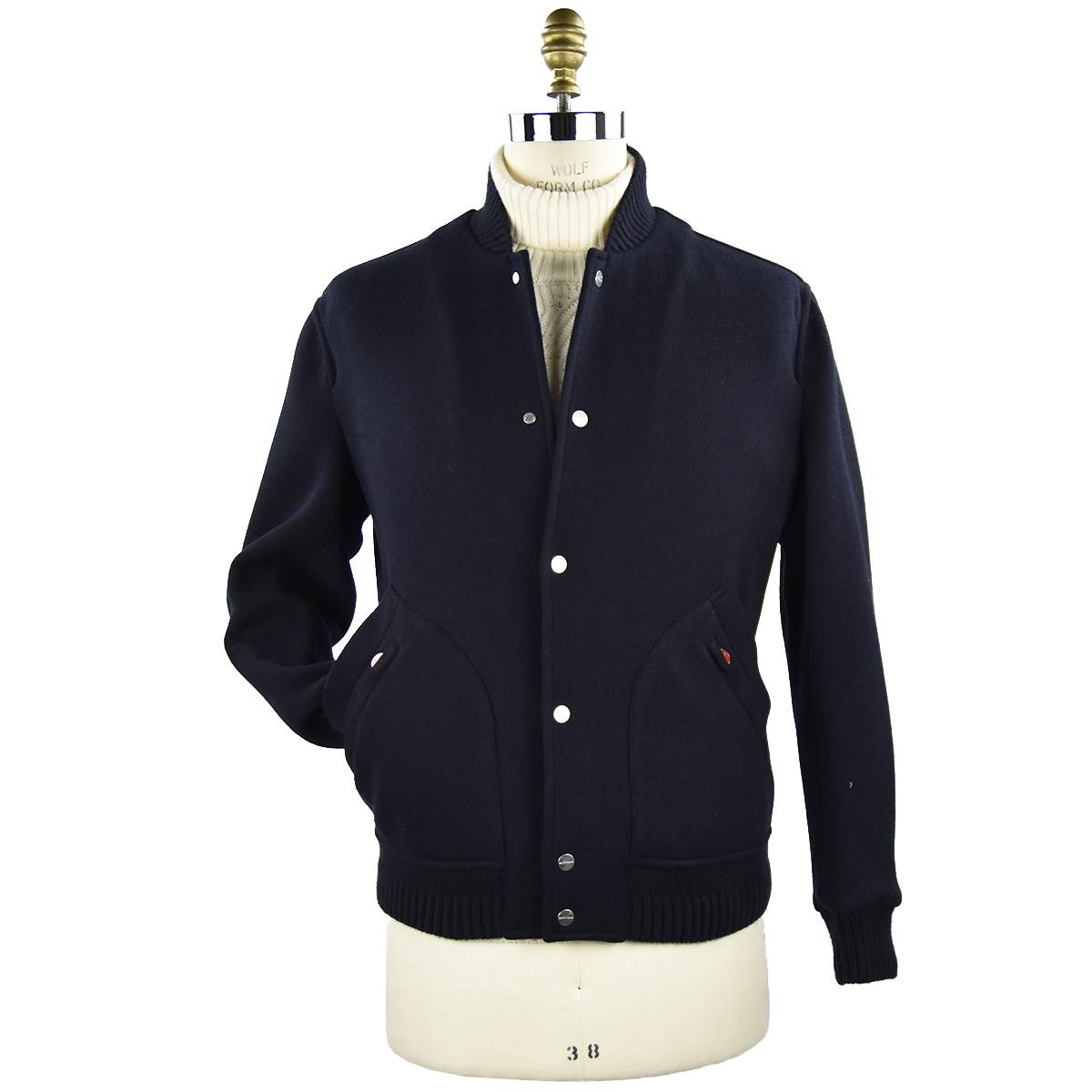 Kiton Dark Blue Wool Cashmere Pa Coat - view 3