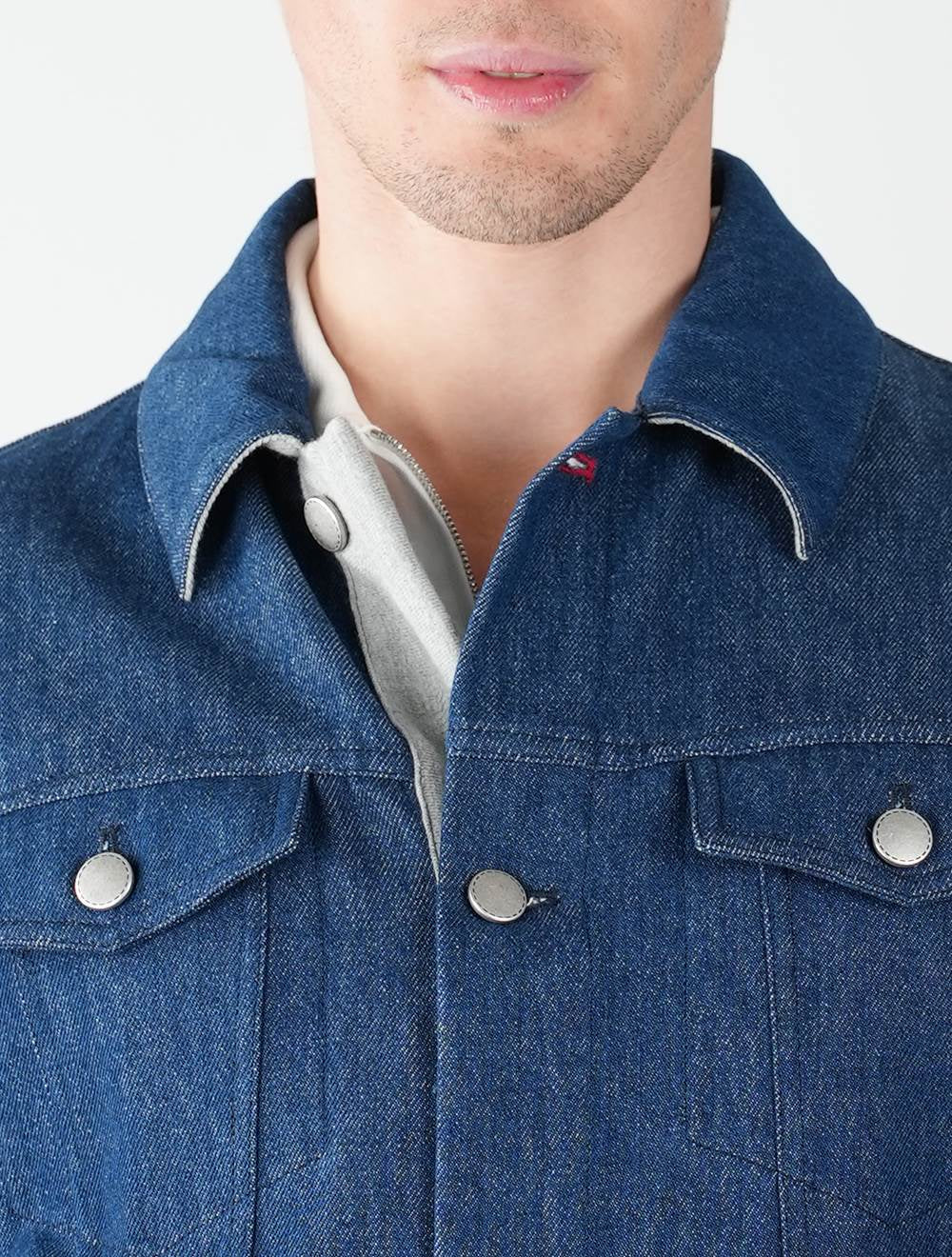Kiton Light Blue Denim Cotton Coat - view 11