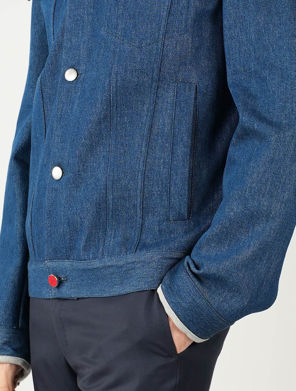 Kiton Light Blue Denim Cotton Coat - view 16