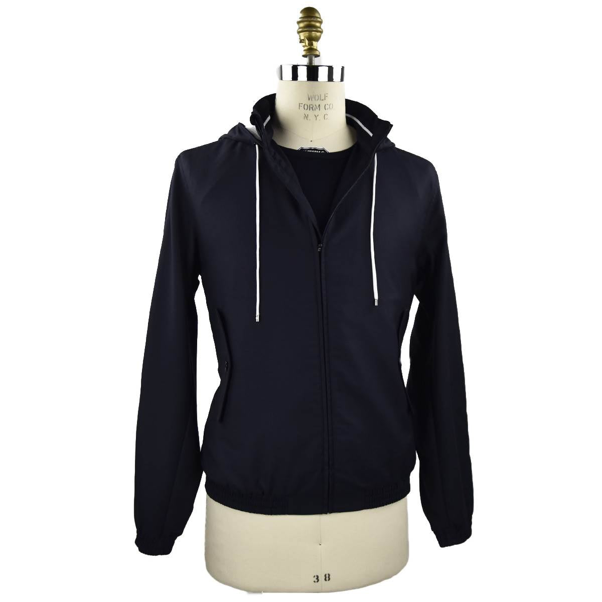 Kiton Blue Virgin Wool Pa Coat