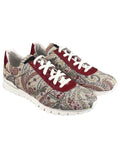 Kiton Multicolor Cotton Leather Crocodile Sneakers Limited Edition 1 of 1