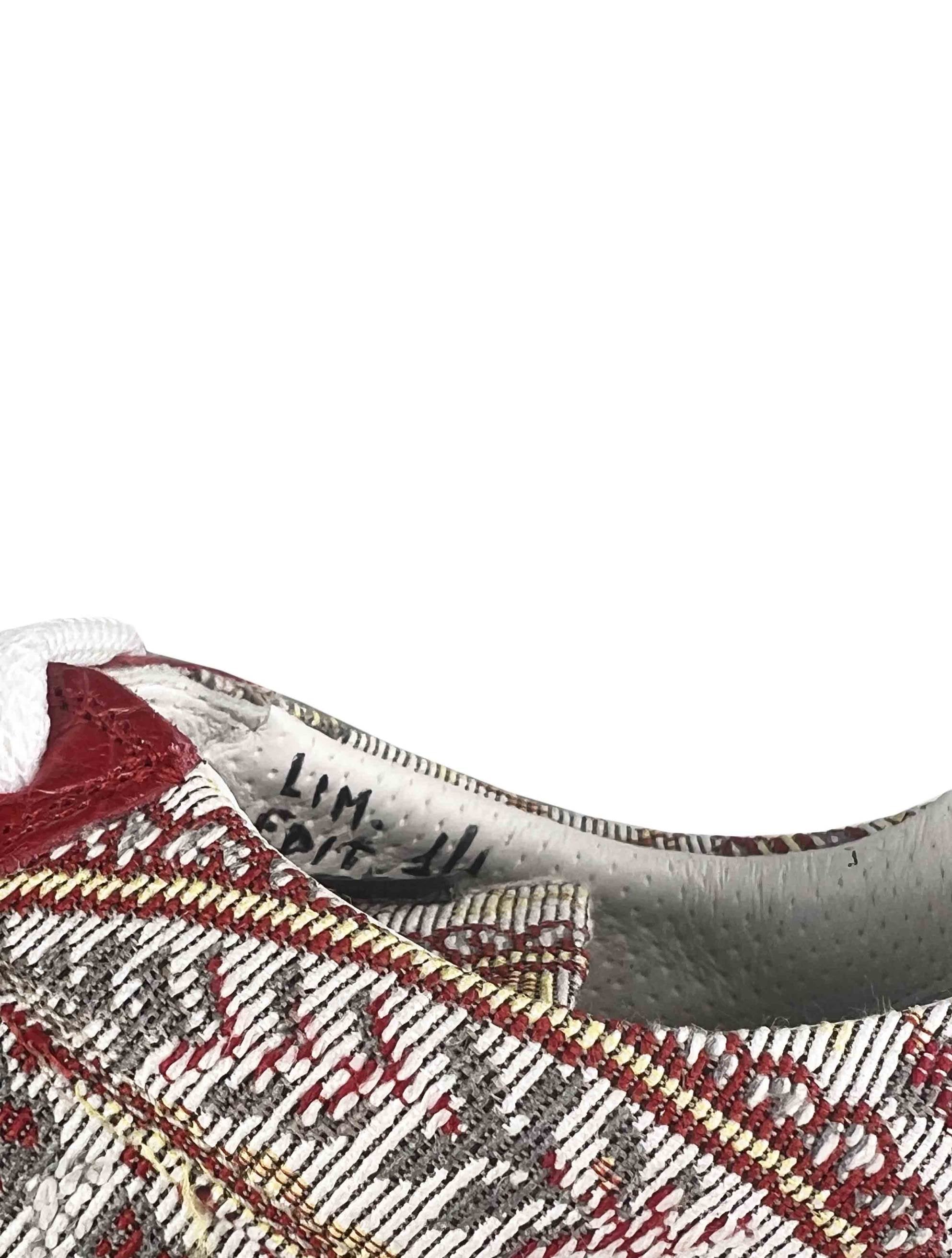 Kiton Multicolor Cotton Leather Crocodile Sneakers Limited Edition 1 of 1