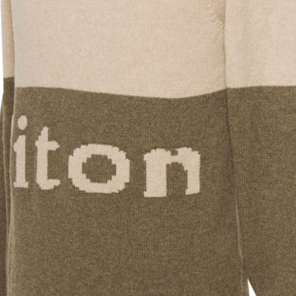 Kiton Beige Green Cashmere Crewneck Sweater — view 3