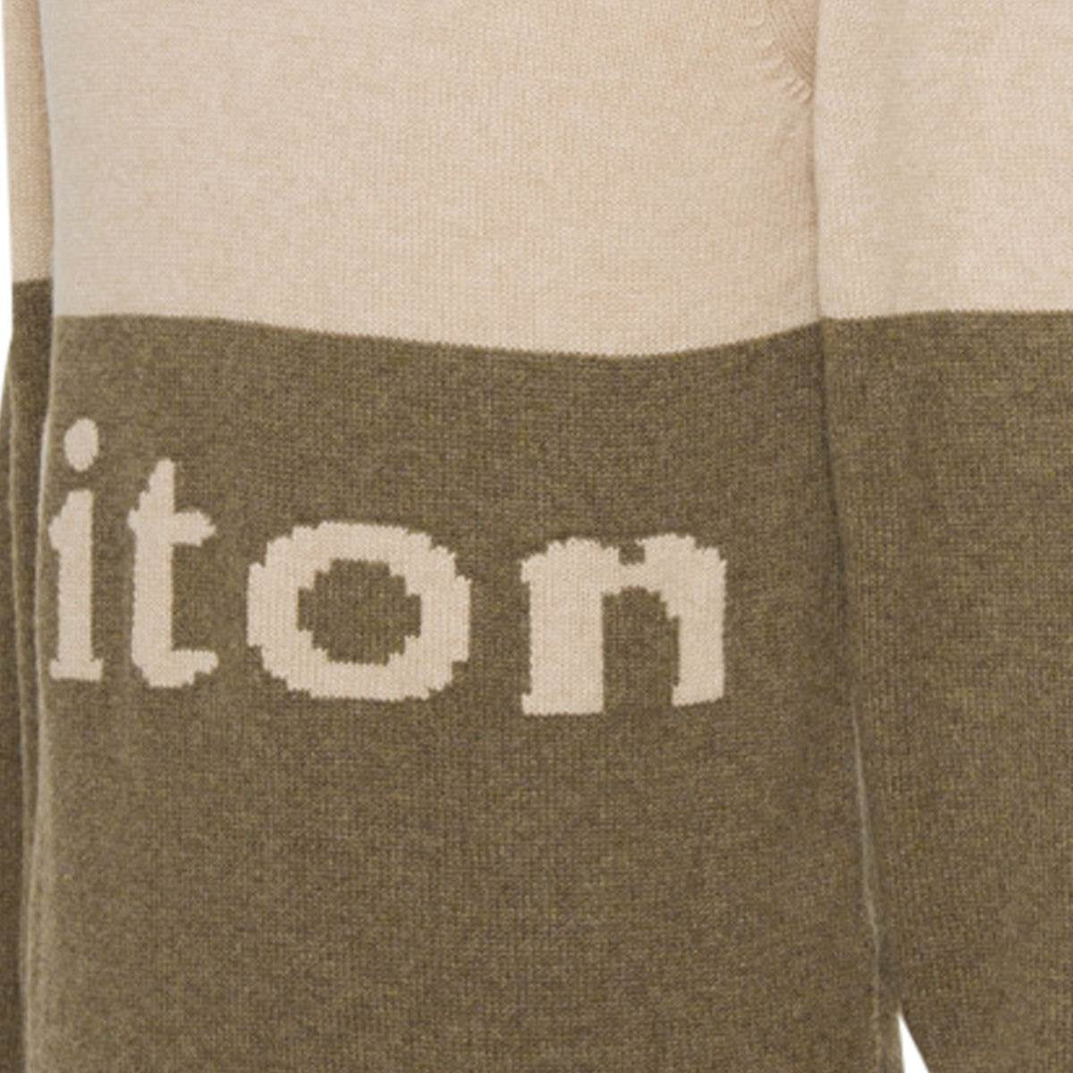 Kiton Beige Green Cashmere Crewneck Sweater — view 3