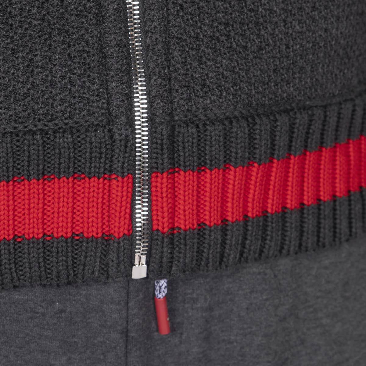 Kiton Gray Red Cotton Tracksuit - view 7