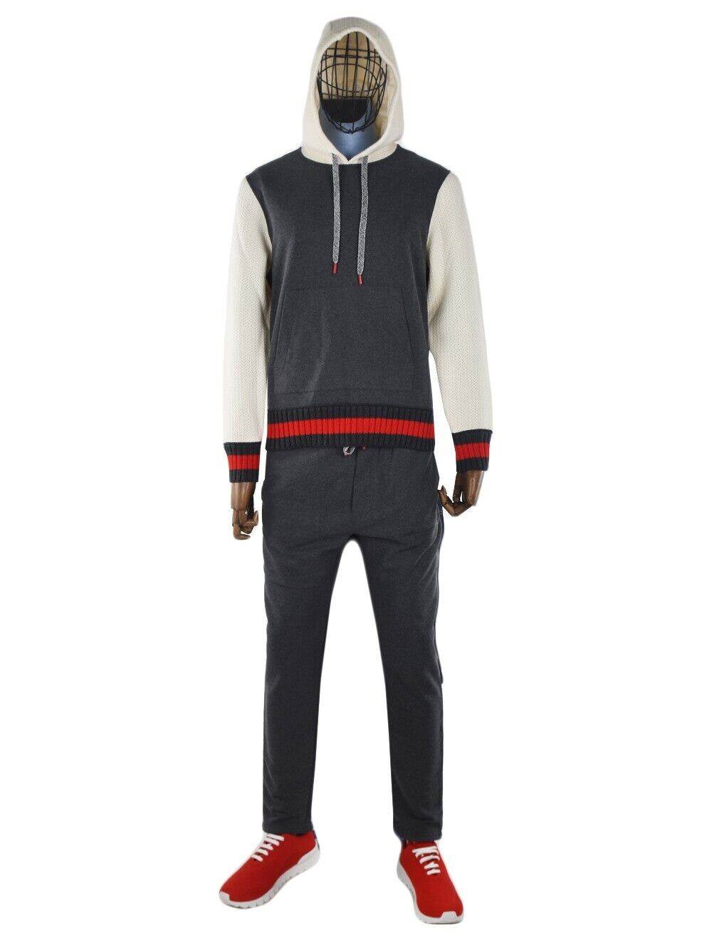 Kiton Gray White Tracksuit