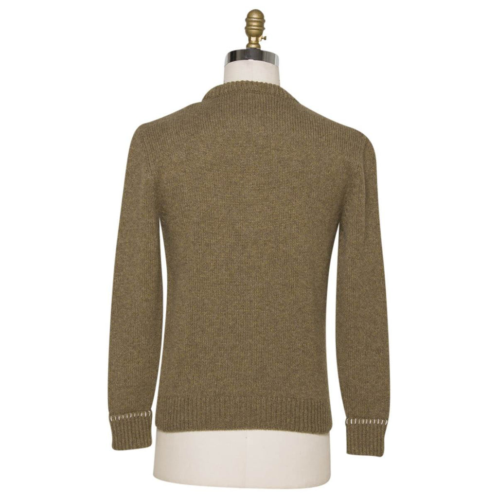 Kiton Light Brown Cashmere Crewneck Sweater — view 5