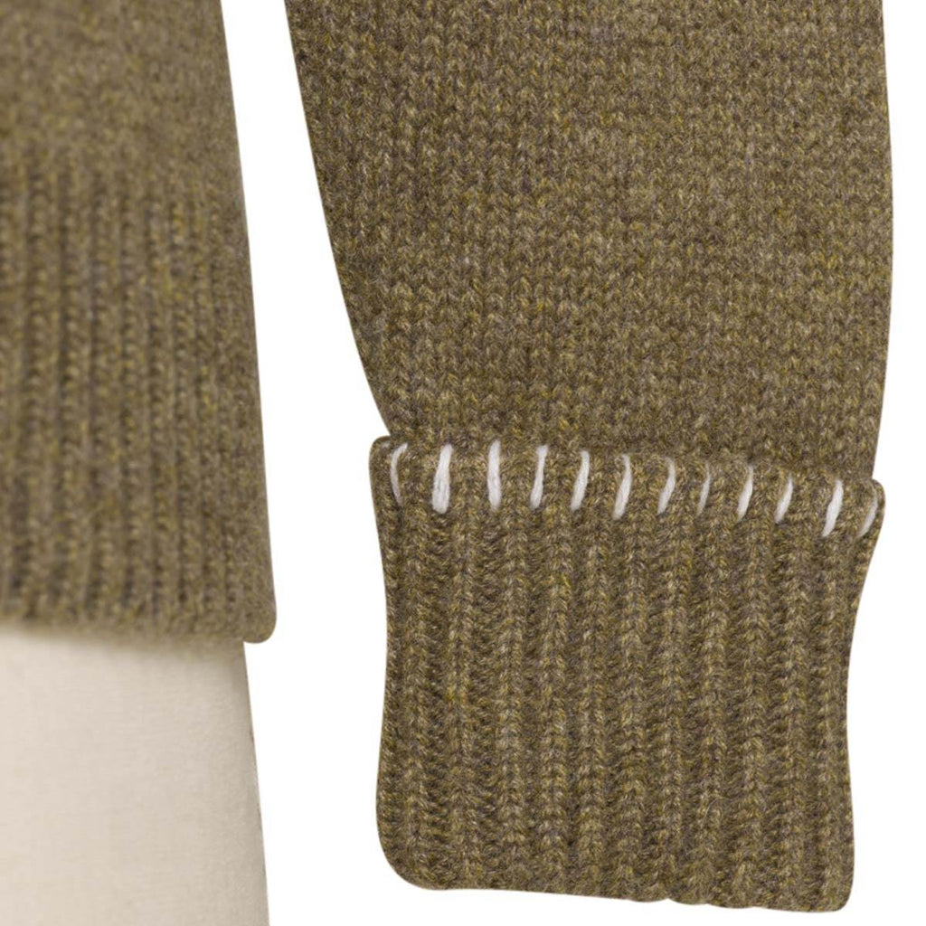 Kiton Light Brown Cashmere Crewneck Sweater — view 6