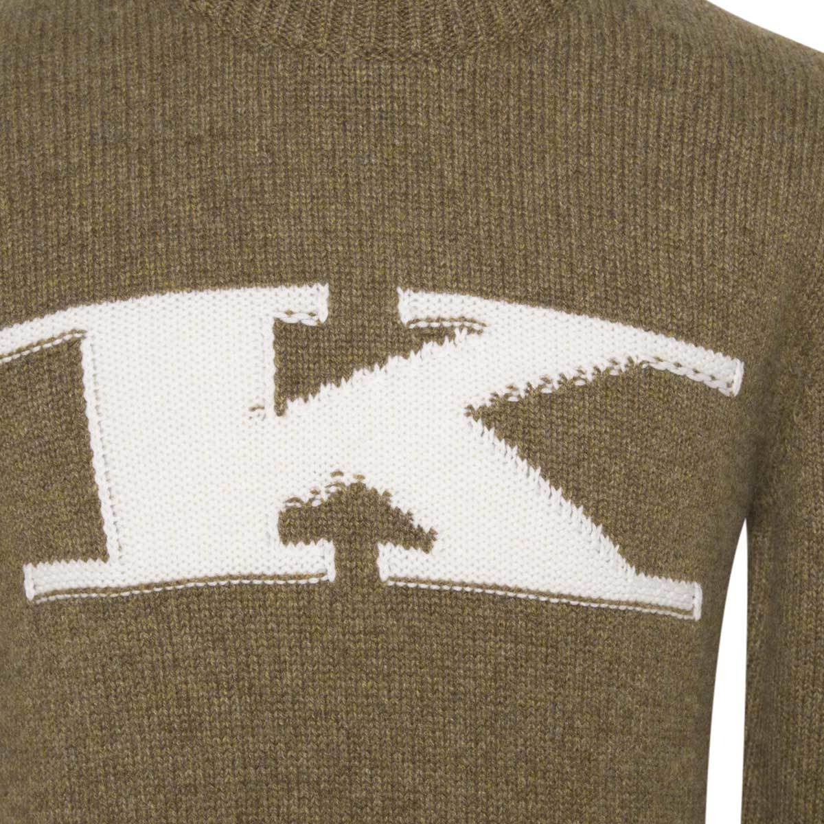 Kiton Light Brown Cashmere Crewneck Sweater — view 7