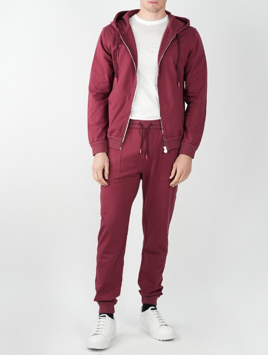 Kiton Burgundy Cotton Ea Tracksuit