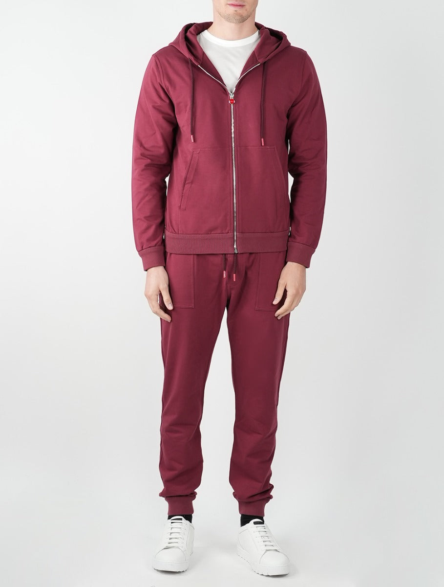 Kiton Burgundy Cotton Ea Tracksuit - view 2