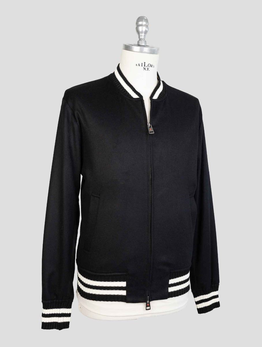 Kiton Blue Navy Cotton Pl Coat - view 13